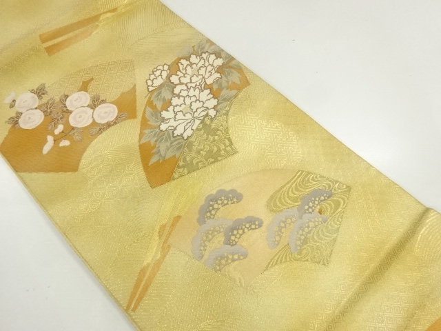 JAPANESE KIMONO / FUKURO OBI / WOVEN KIKU & PEONY 
